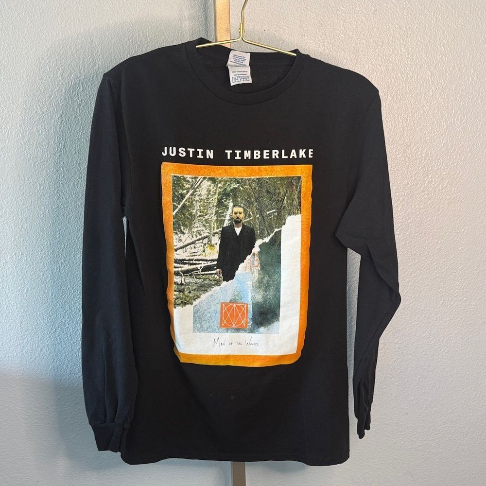 Justin Timberlake -man of the woods - Black Long Sleeve Shirt- small